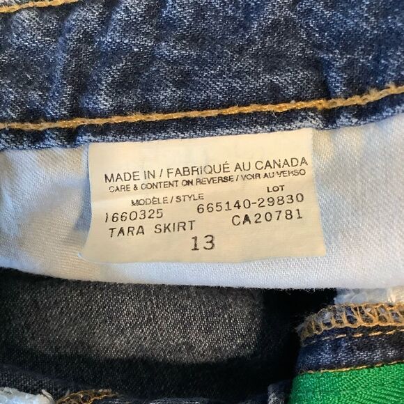 TOMMY HILFIGER “TARA” DENIM SKIRT‎ MADE IN CANADA 🇨🇦 SIZE 12 - Picture 7 of 10